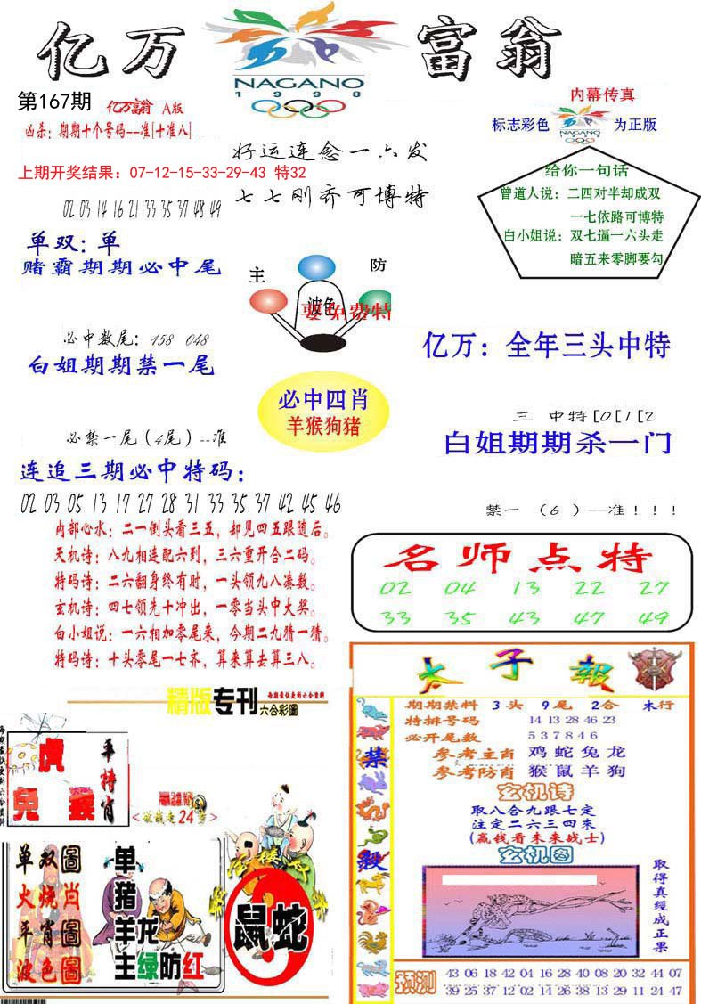 2024167期亿万富翁A