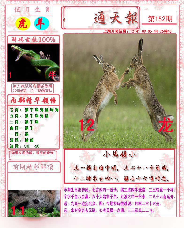 2024152期马经通天报