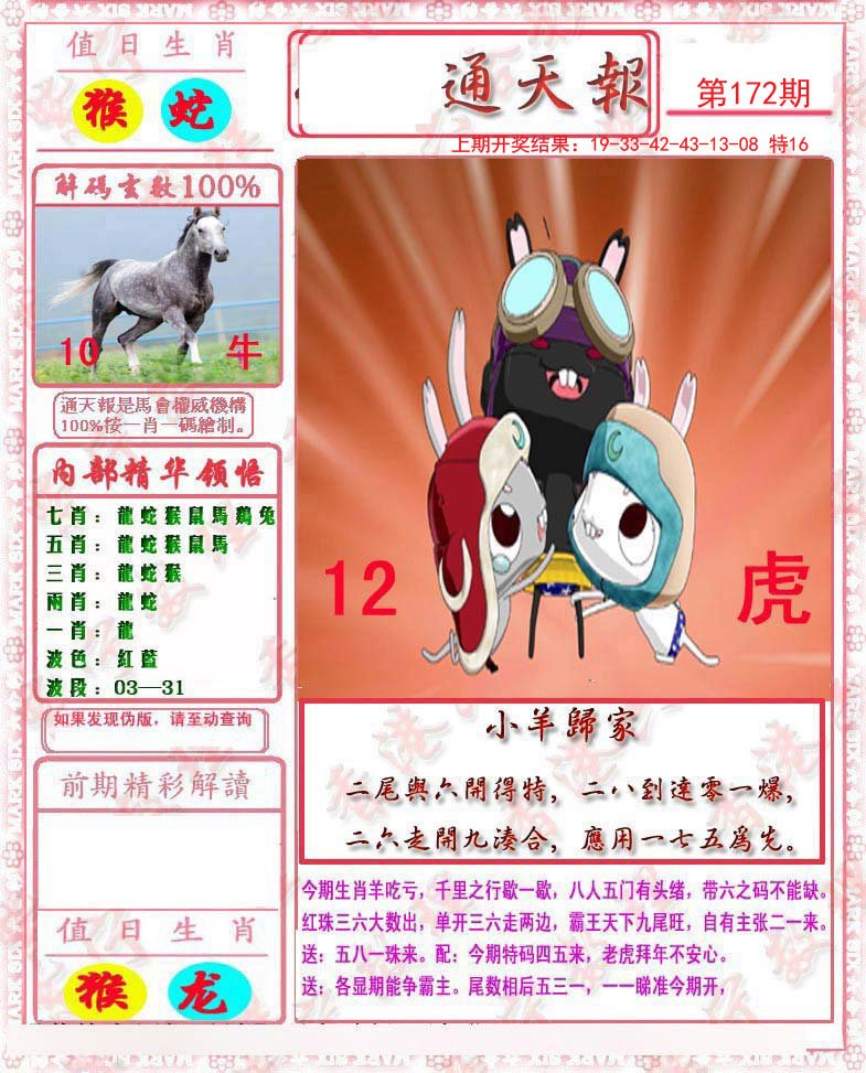 2024172期马经通天报
