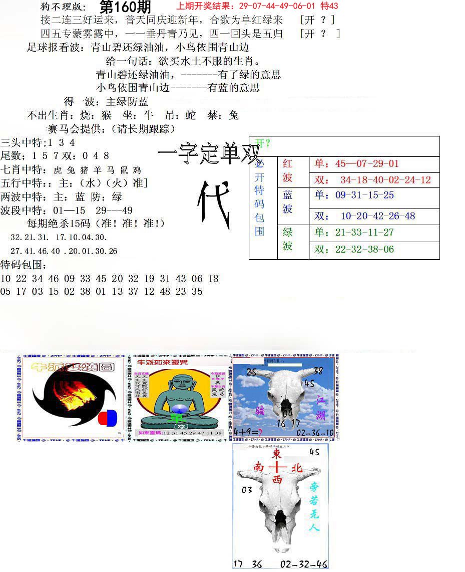 2024160期狗不理特码报