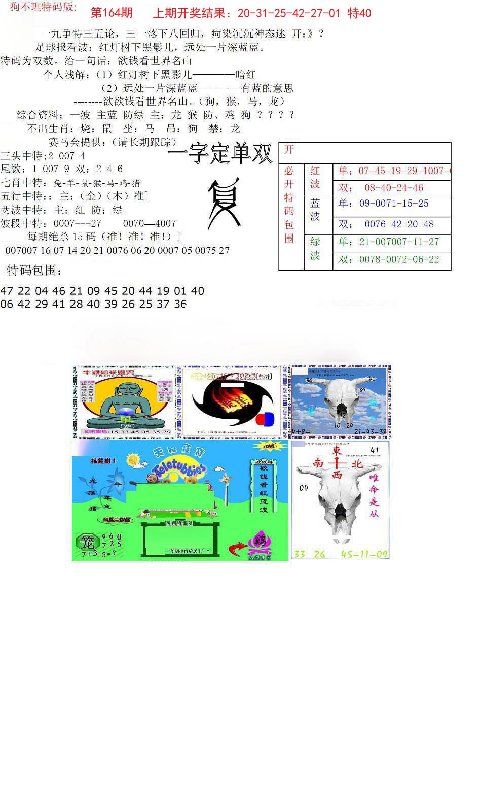 2024164期狗不理特码报