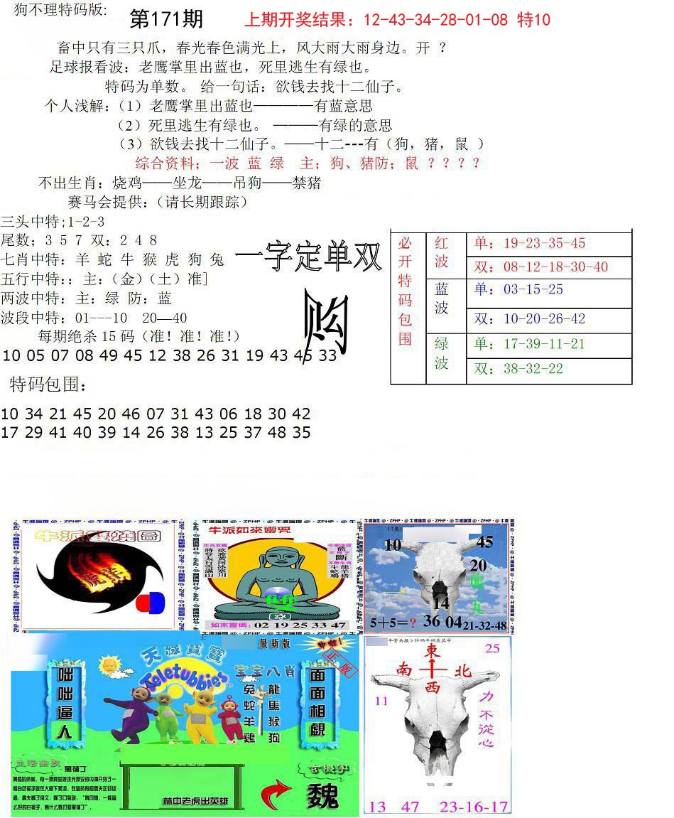 2024171期狗不理特码报