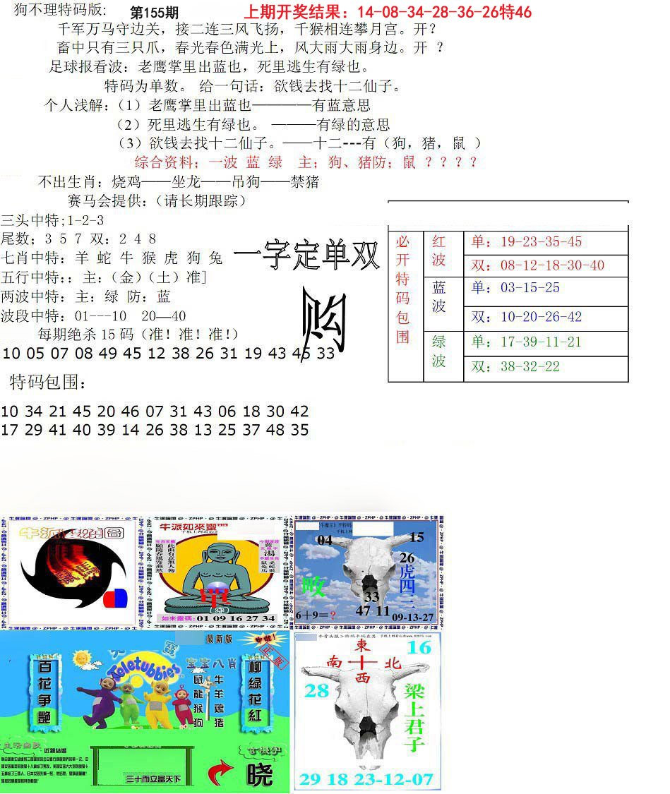 2024155期狗不理特码报