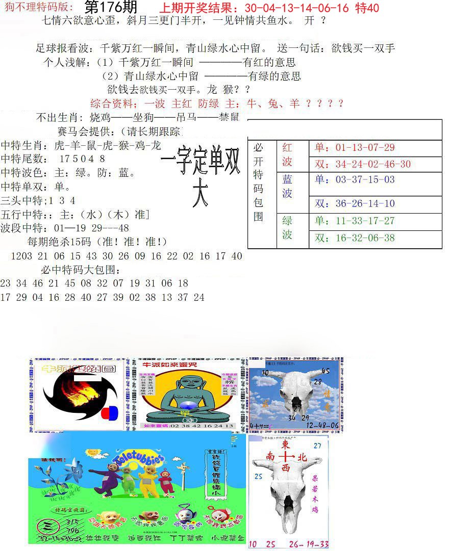 2024176期狗不理特码报