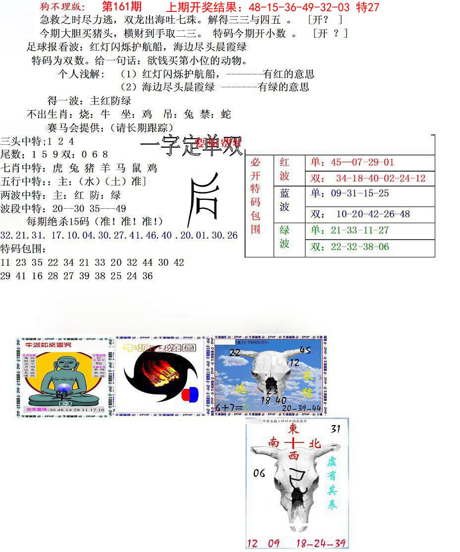 2024161期狗不理特码报