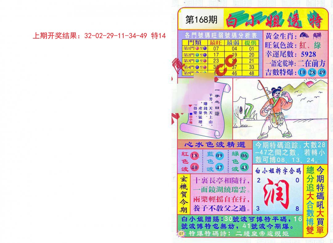 2024168期白小姐透特