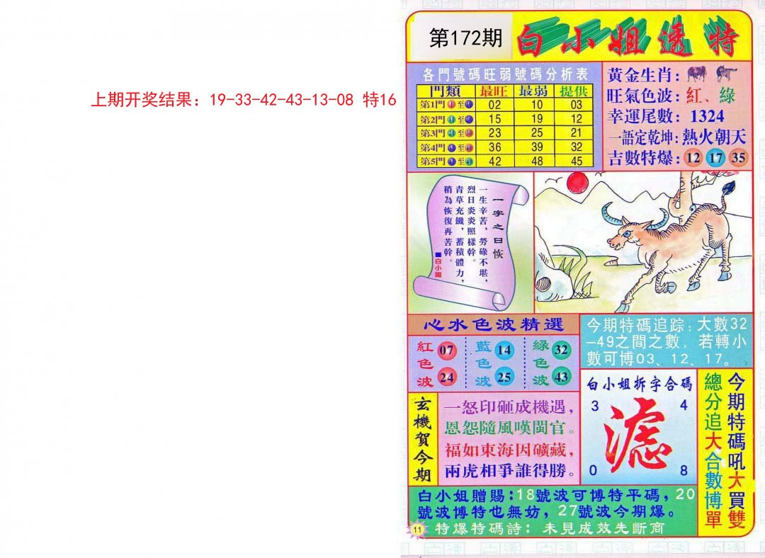 2024172期白小姐透特