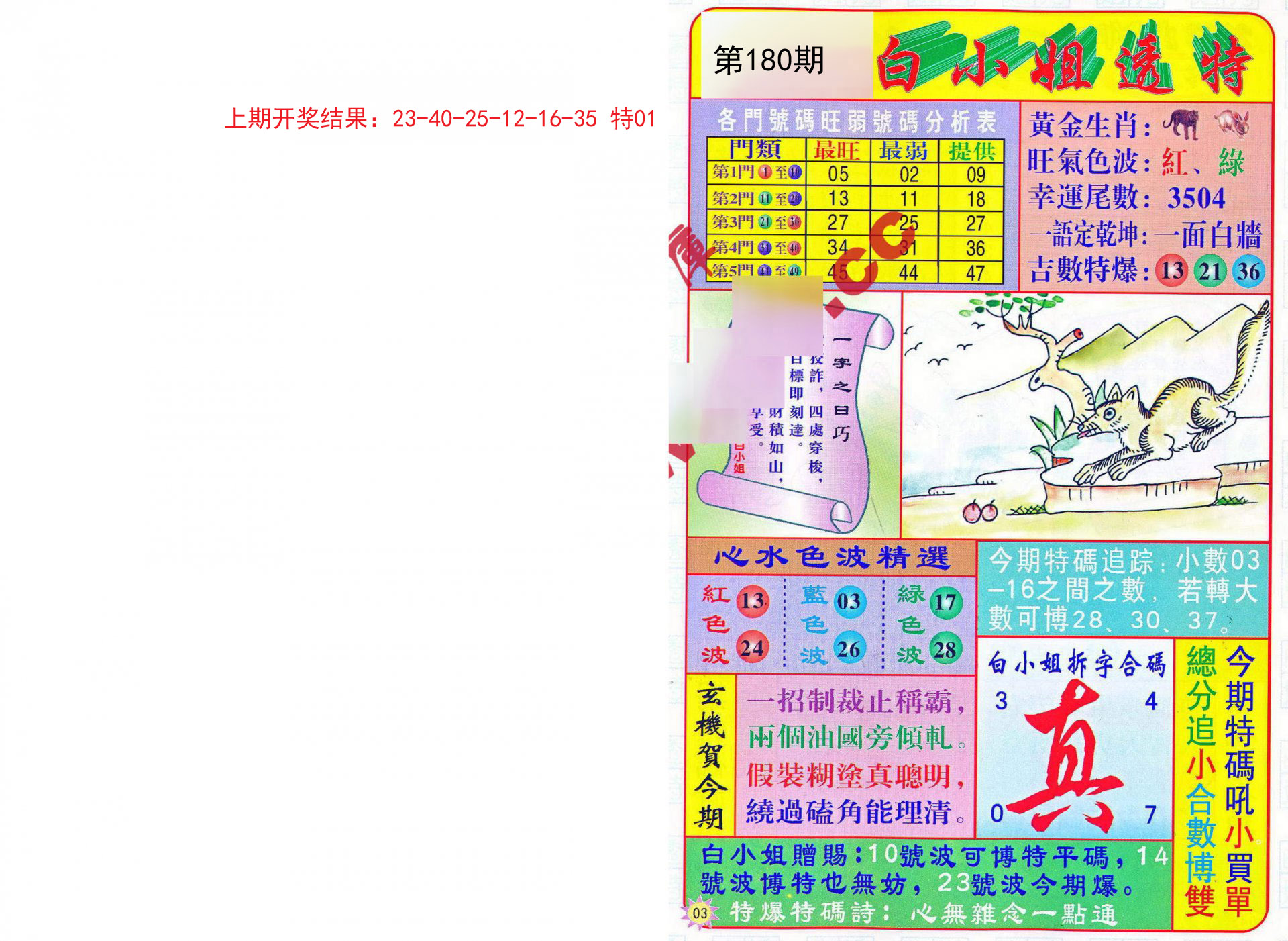2024180期白小姐透特