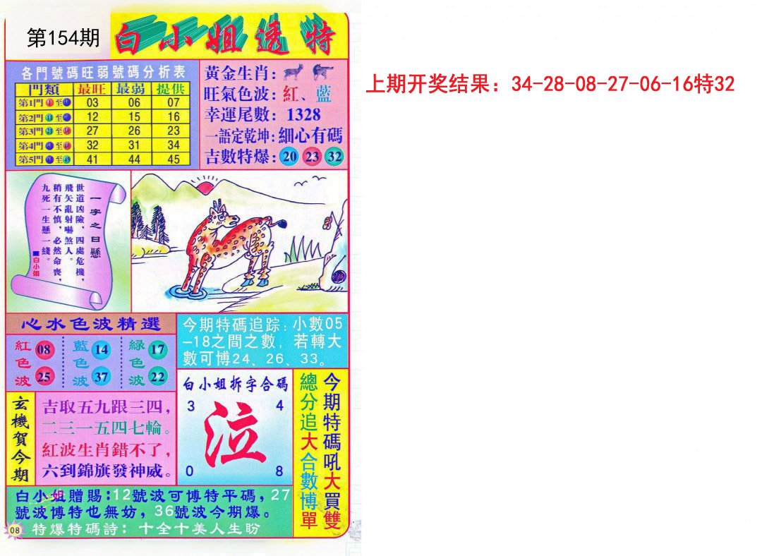 2024154期白小姐透特