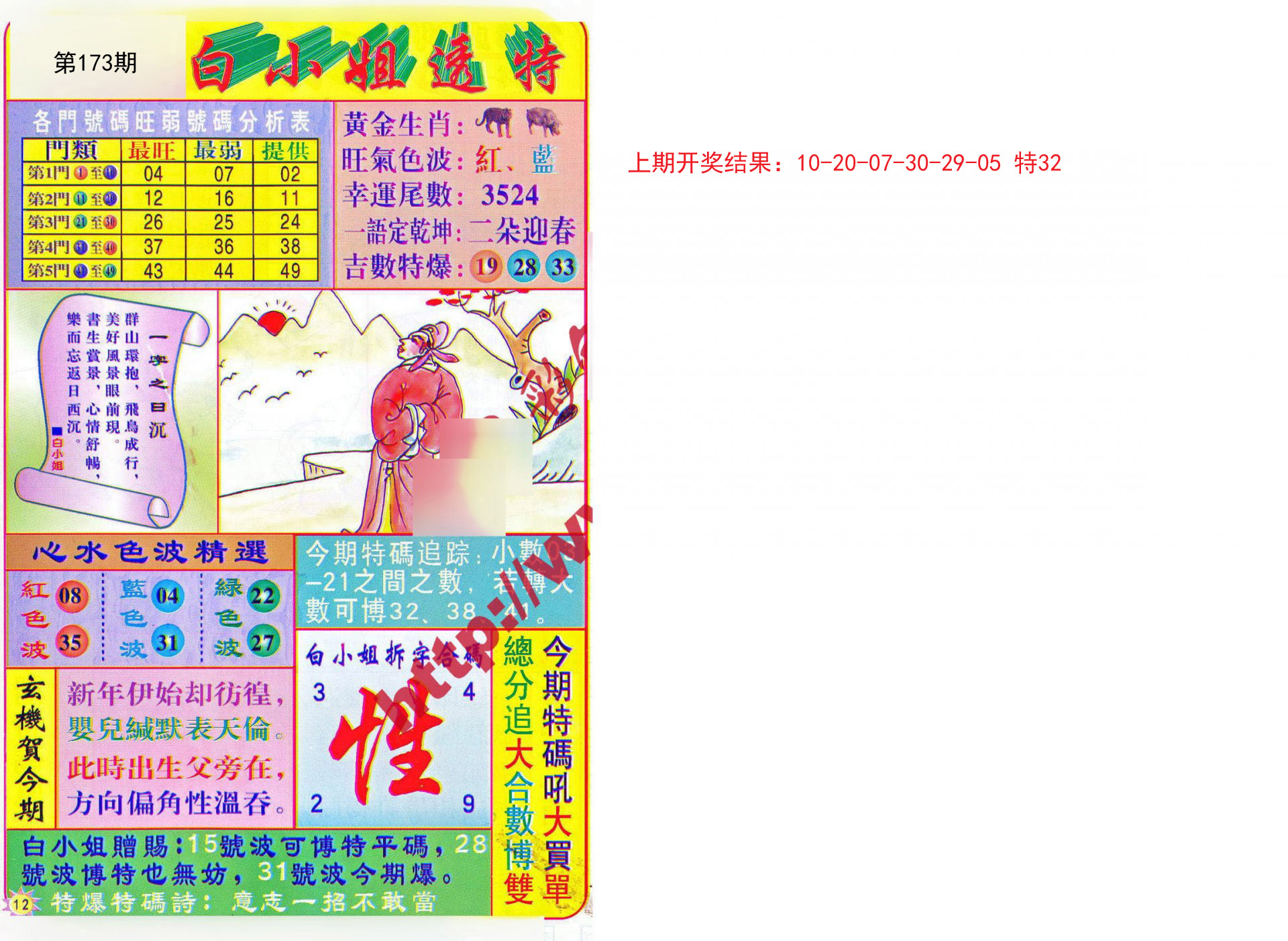 2024173期白小姐透特