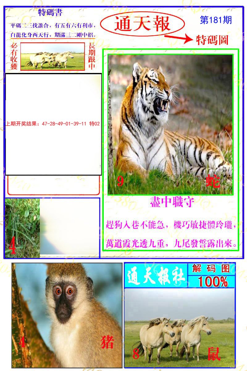 2024181期通天特解图