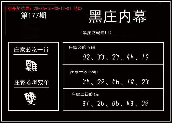2024177期黑庄内幕
