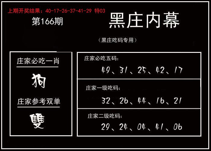 2024166期黑庄内幕