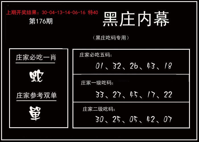2024176期黑庄内幕