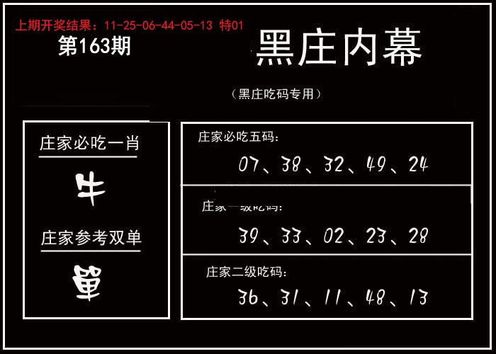 2024163期黑庄内幕