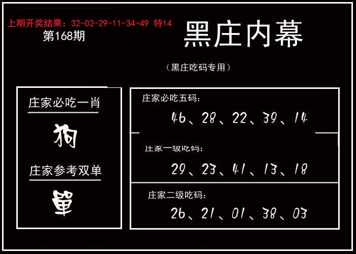 2024168期黑庄内幕