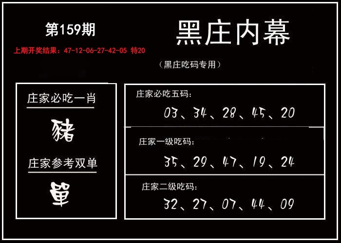 2024159期黑庄内幕