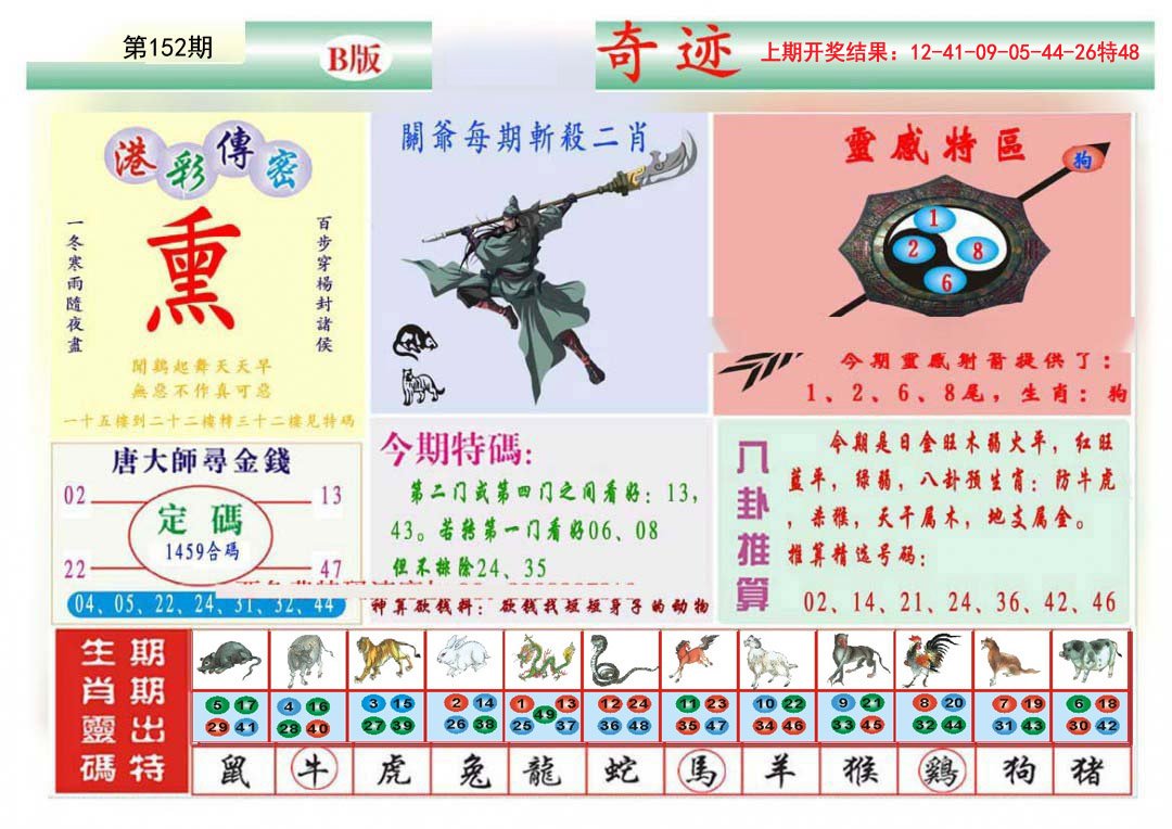 2024152期九龍奇迹B(推荐)