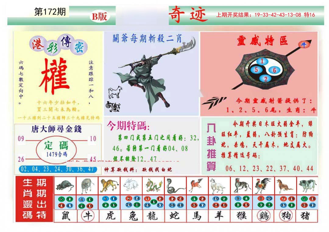 2024172期九龍奇迹B(推荐)