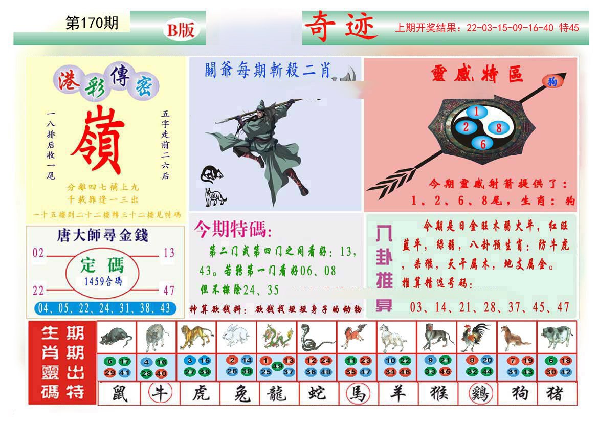 2024170期九龍奇迹B(推荐)