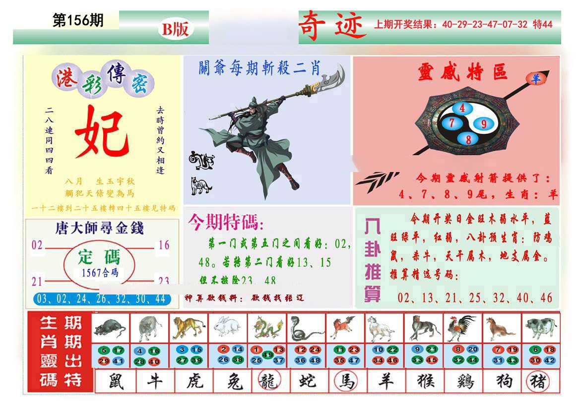 2024156期九龍奇迹B(推荐)