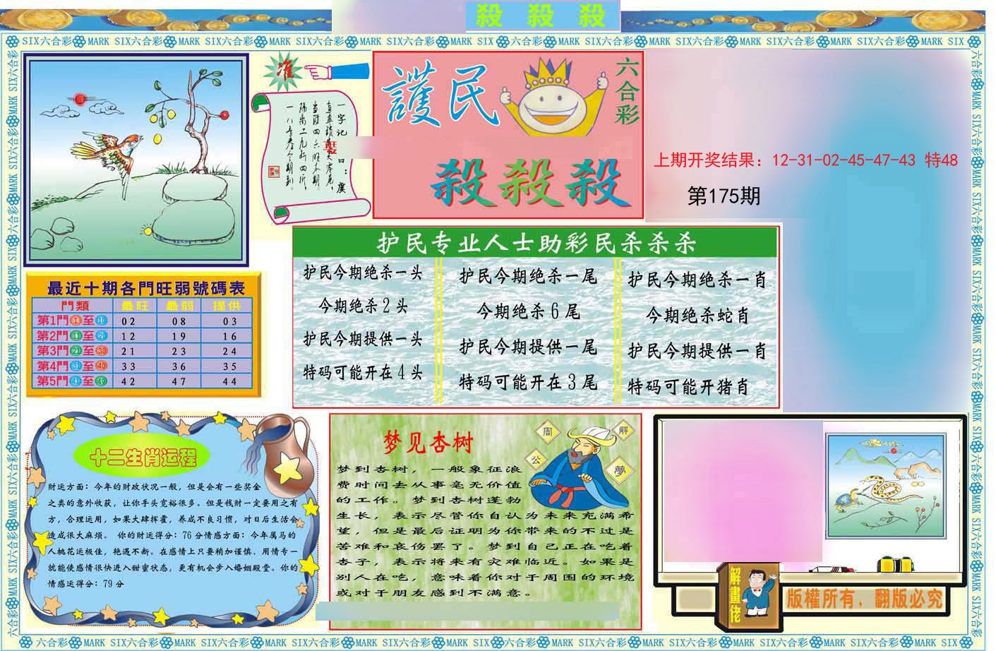2024175期九龍杀杀杀A(推荐)