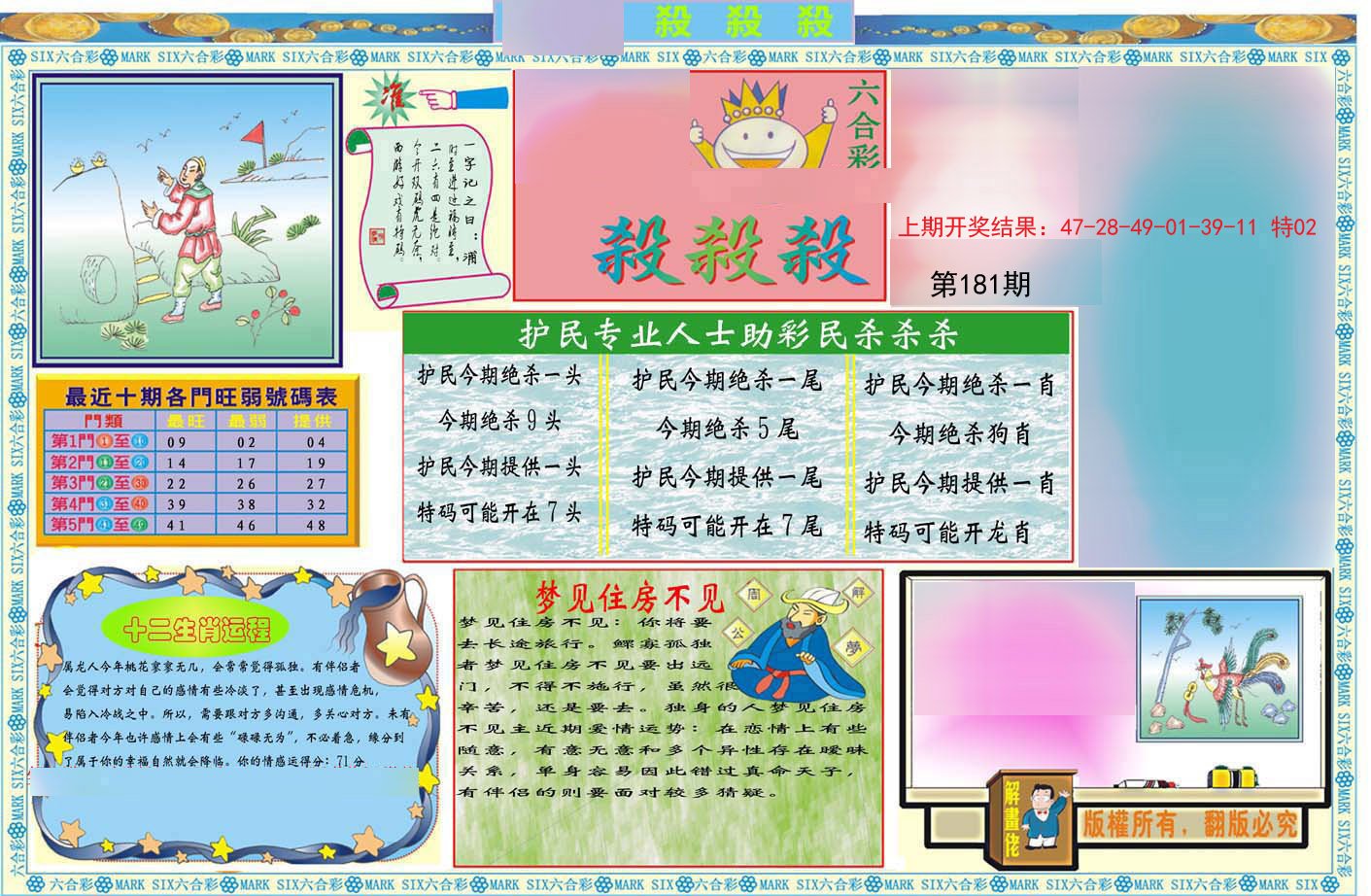 2024181期九龍杀杀杀A(推荐)