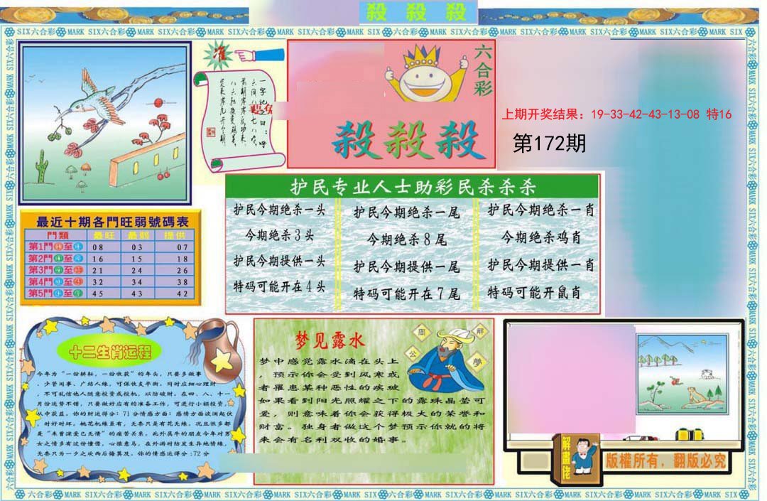 2024172期九龍杀杀杀A(推荐)