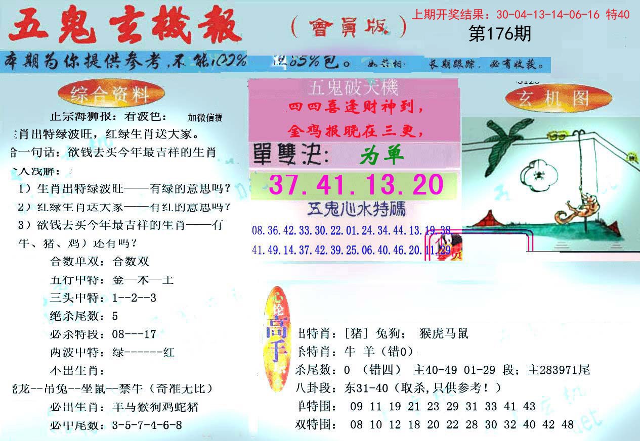 2024176期新五鬼玄机