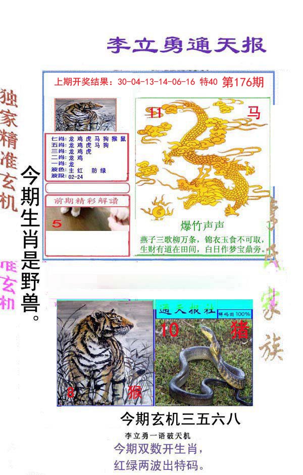 2024176期李立勇通天报