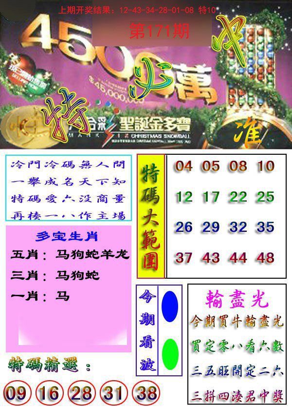 2024171期特必中