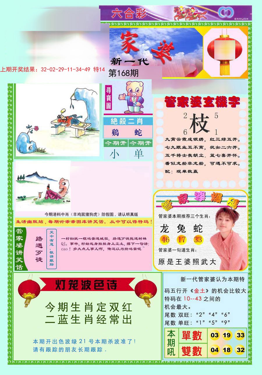 2024168期新一代管家婆