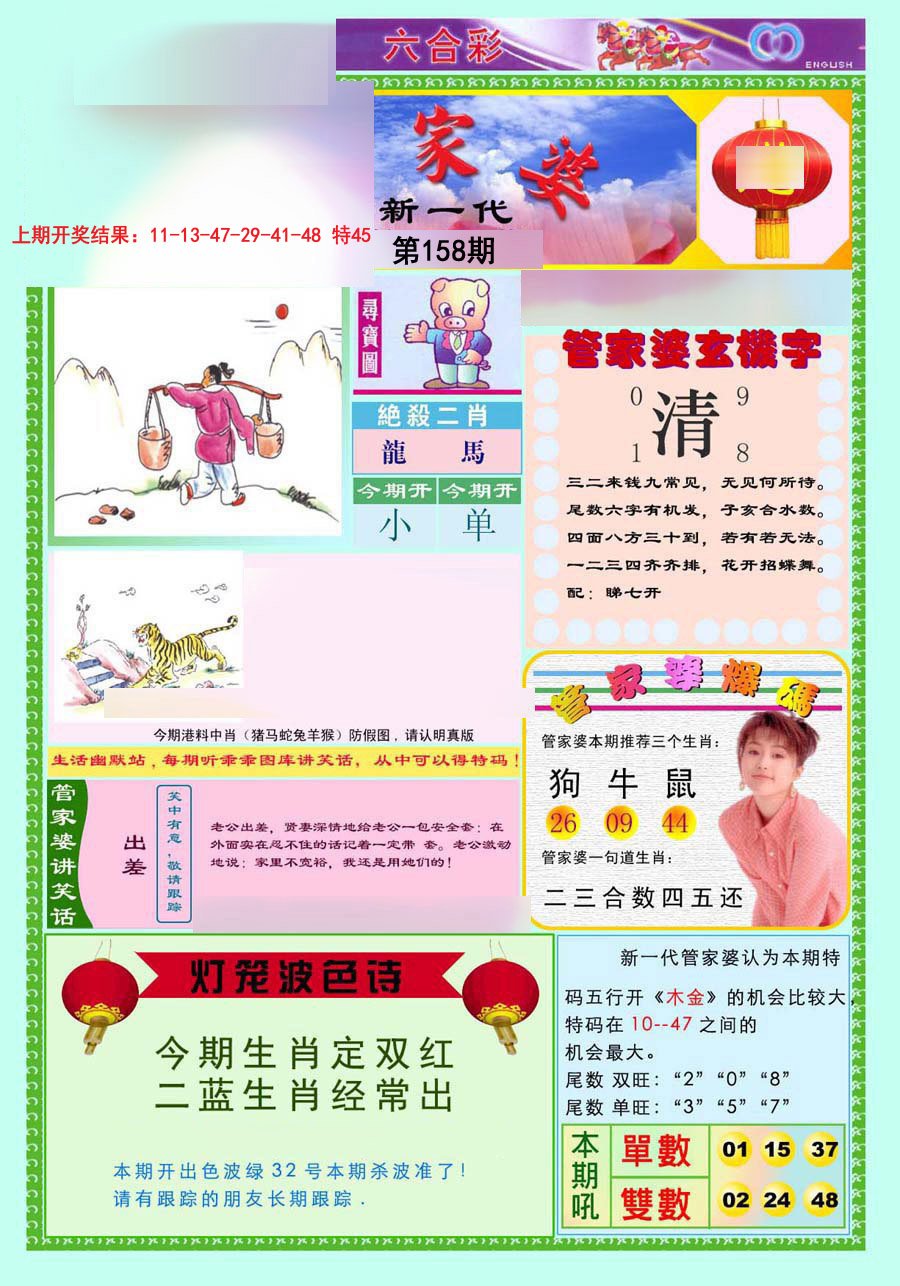 2024158期新一代管家婆