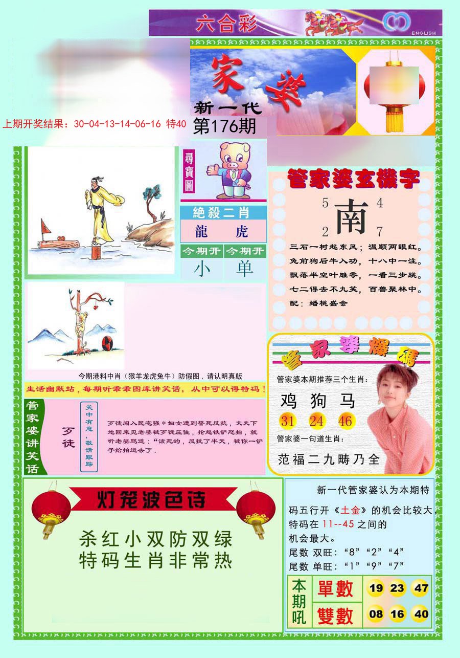 2024176期新一代管家婆