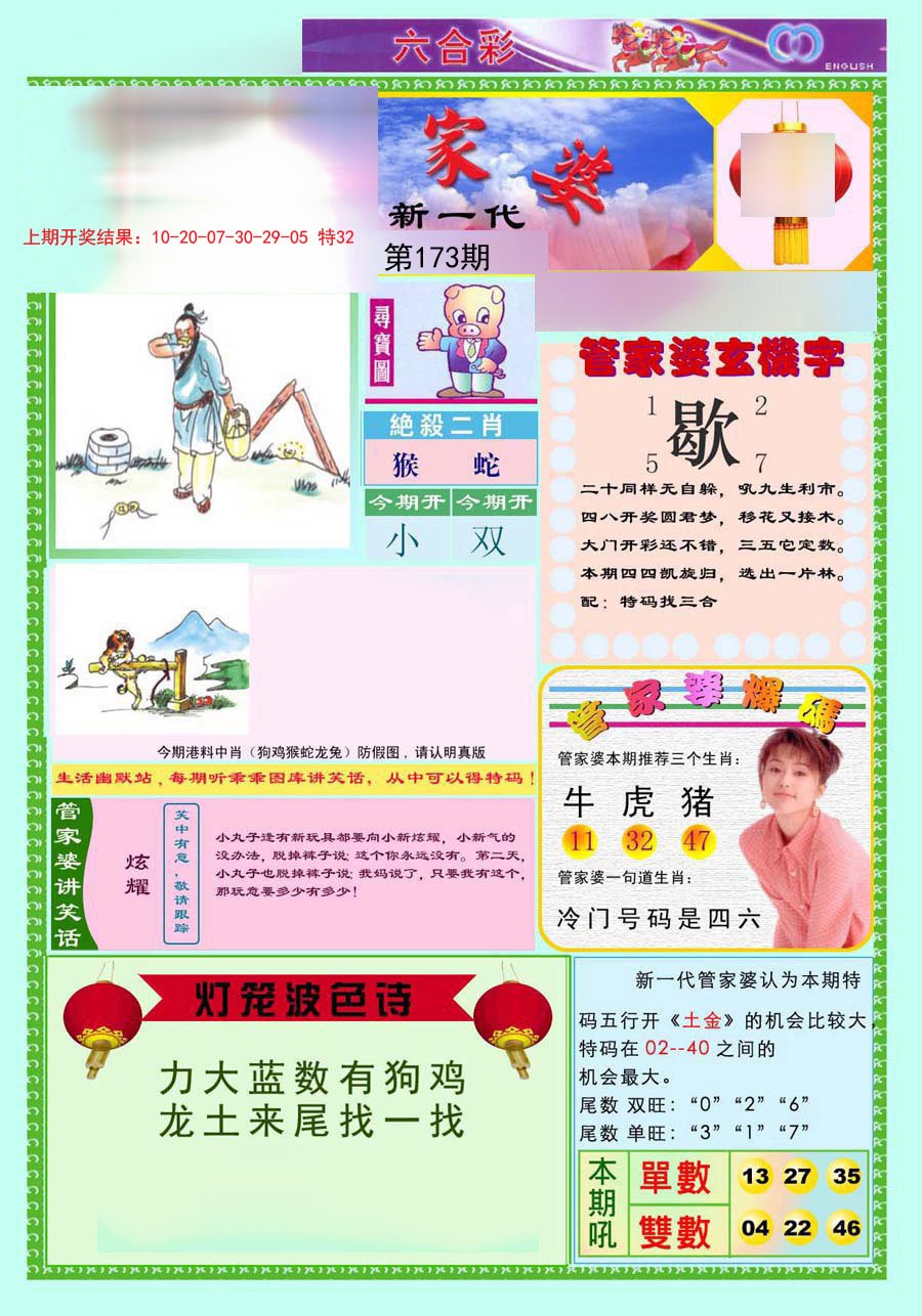 2024173期新一代管家婆