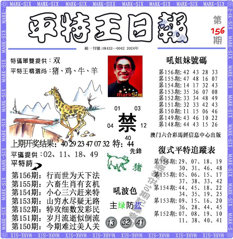 2024156期平特王日报