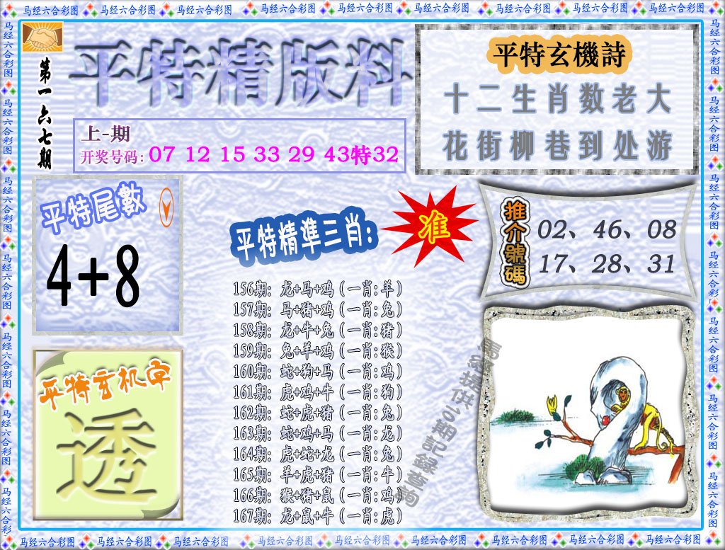 2024167期平特精版料