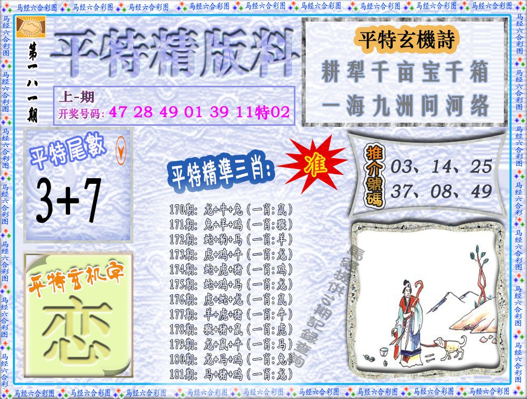 2024181期平特精版料