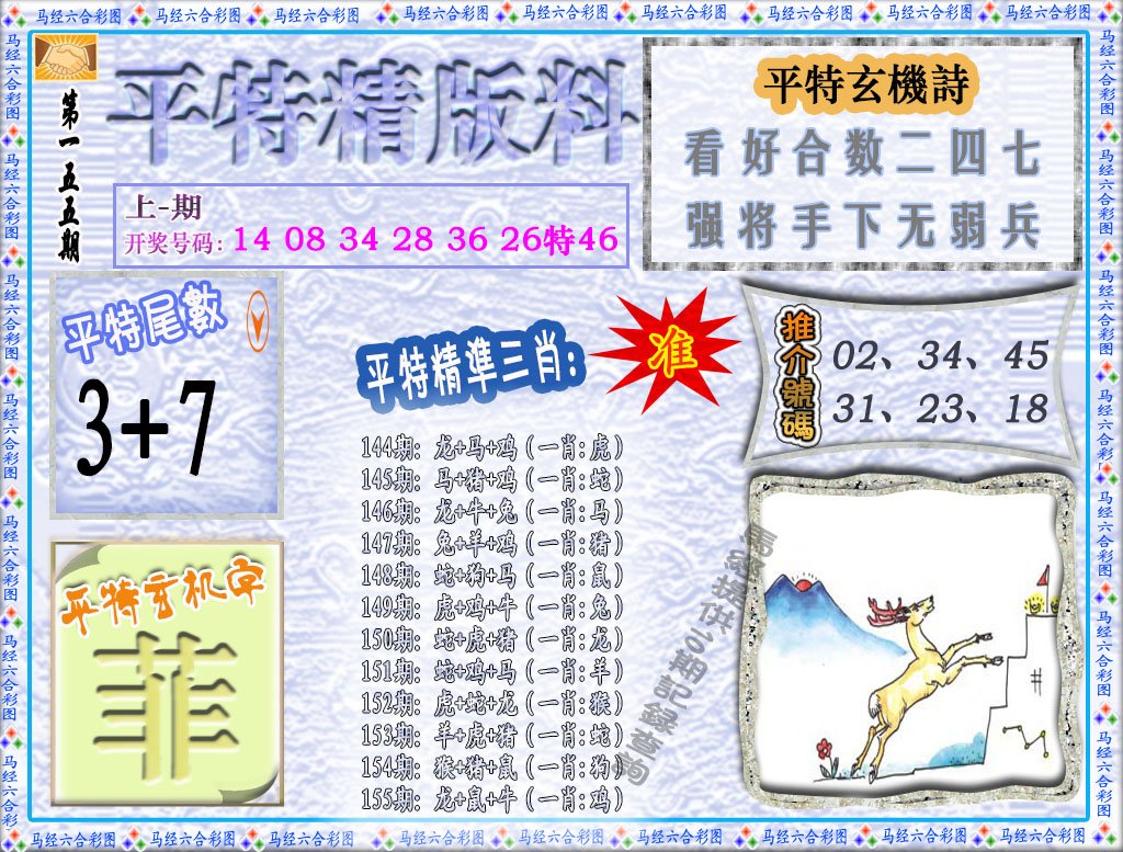 2024155期平特精版料