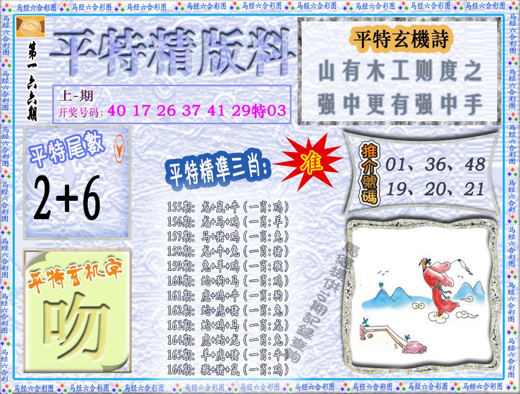 2024166期平特精版料