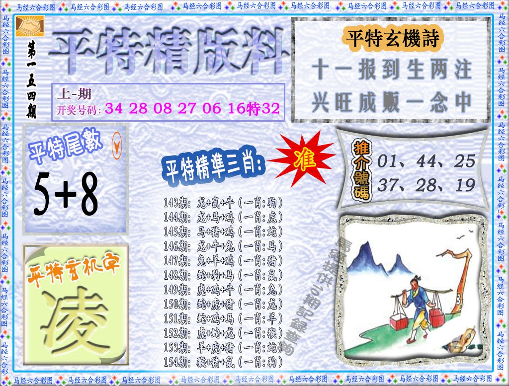 2024154期平特精版料