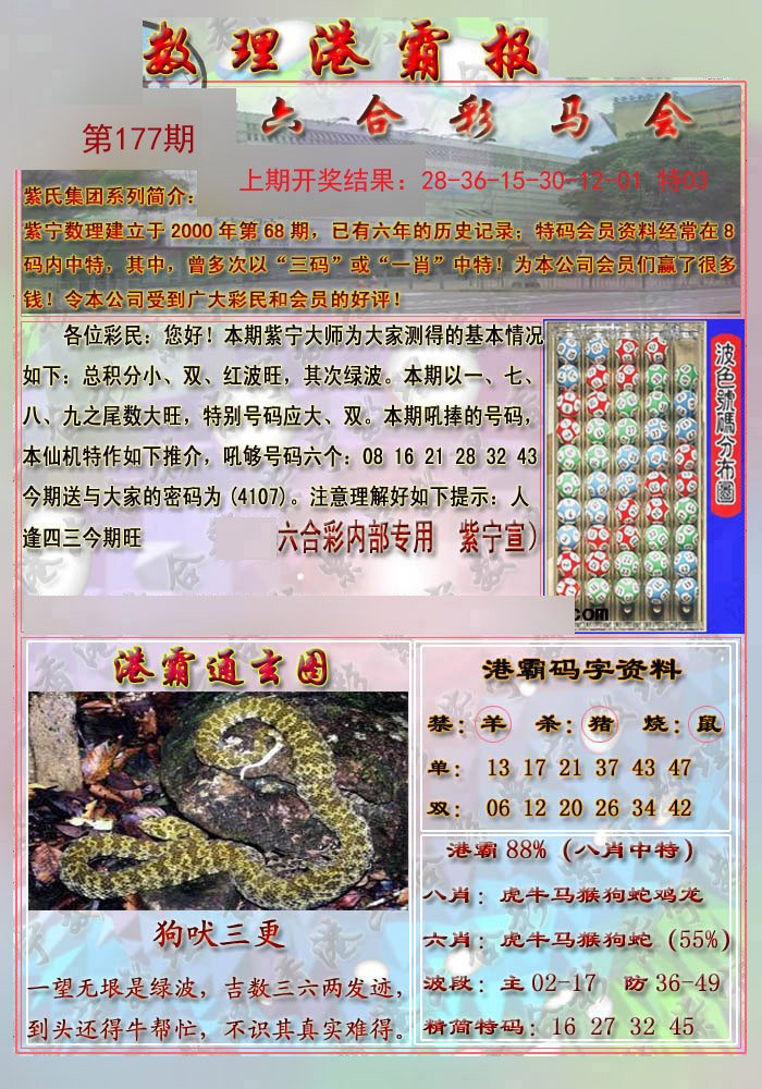 2024177期港霸报