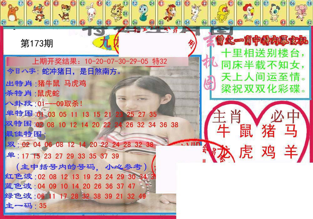 2024173期特码生肖图
