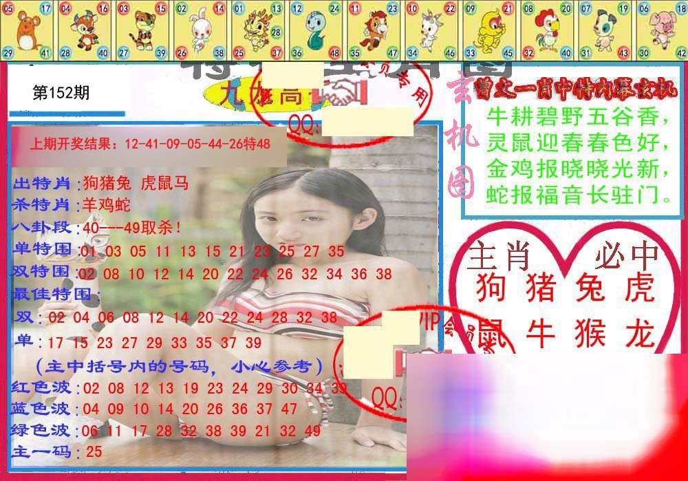 2024152期特码生肖图