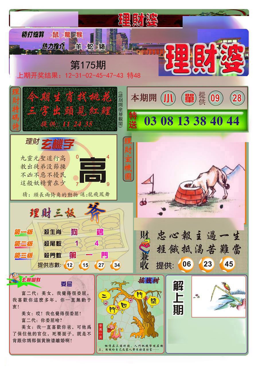 2024175期理财婆