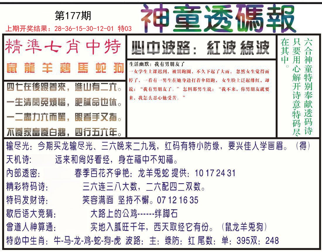 2024177期神童透码报