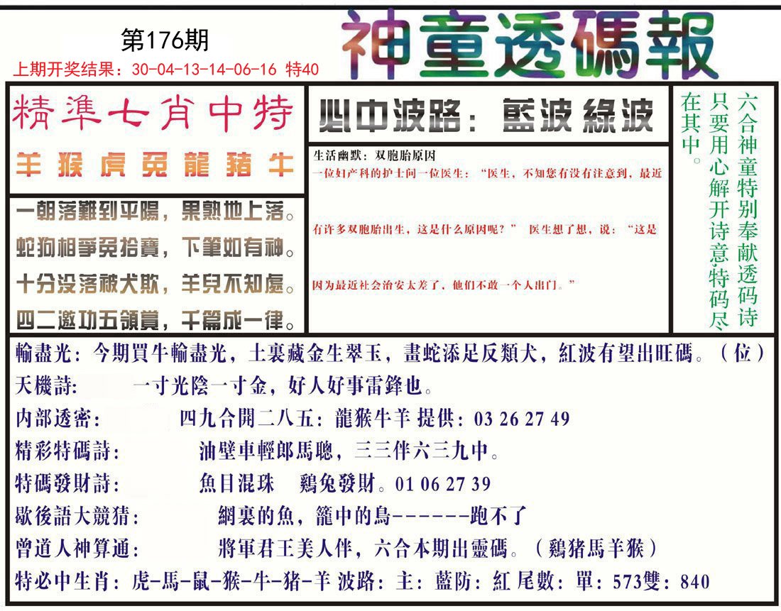 2024176期神童透码报