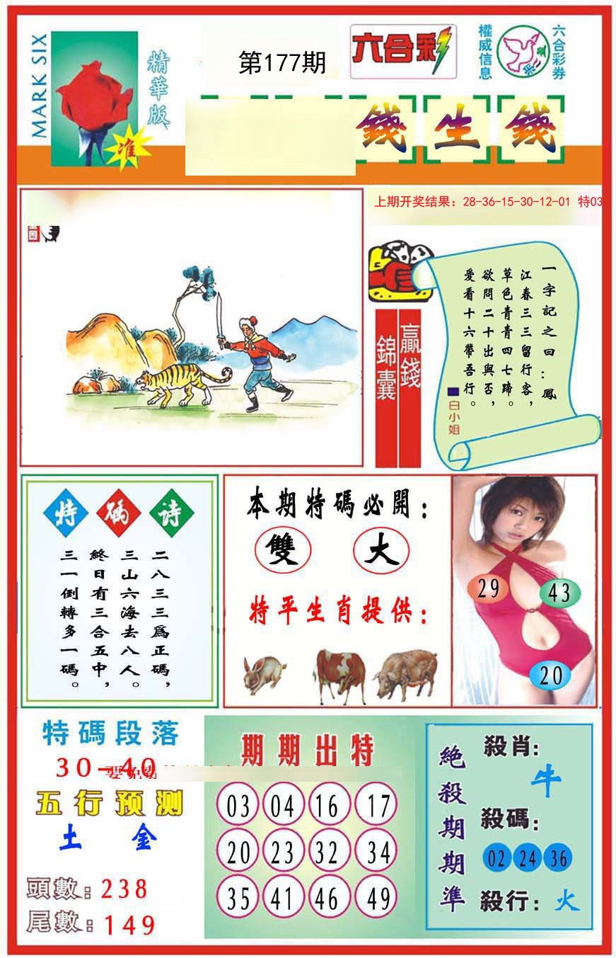 2024177期九龍钱生钱(推荐)