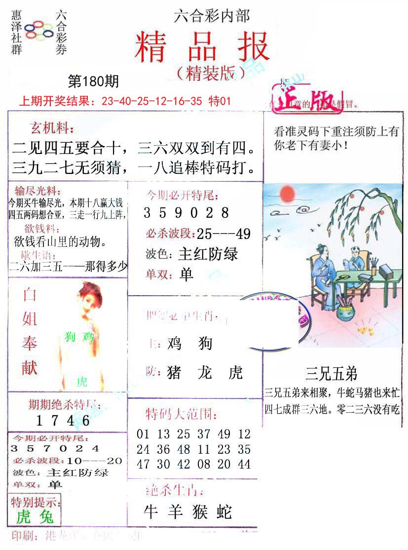2024180期摇钱树