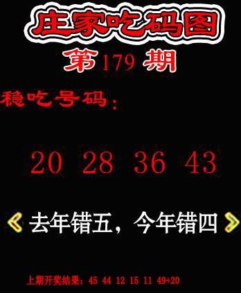 2024179期庄家吃码图